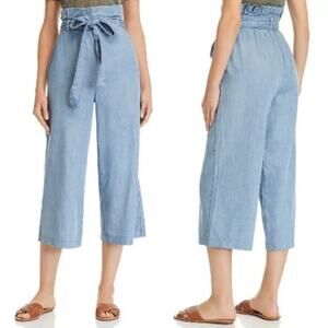 BlankNYC Blue High Rise Wide Leg Paperbag Jeans Light Wash